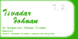 tivadar hohman business card